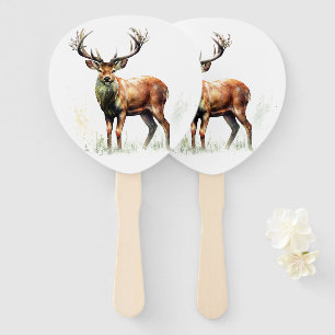 Huge Racked Deer  Hand Fan