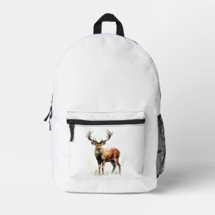 Huge Racked Deer Printed Backpack