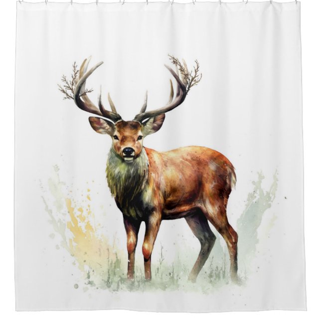 Huge Racked Deer  Shower Curtain (Front)