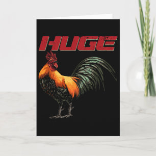 Huge Rooster Chicken Bird Fighting Erel Card