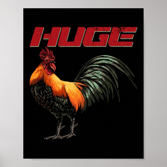 Huge Rooster Chicken Bird Fighting Erel  Poster (Front)