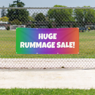 Huge Rummage Sale Rainbow Banner
