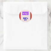 "HUGE SALE!" "30% OFF" Round Sticker (Bag)
