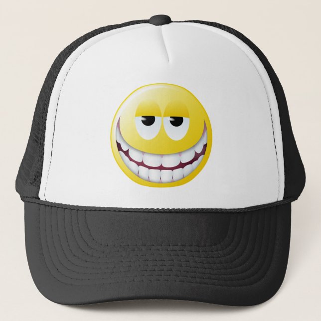 Huge Smile Face Trucker Hat (Front)