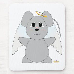 Huggable Angel Grey Mouse Pad