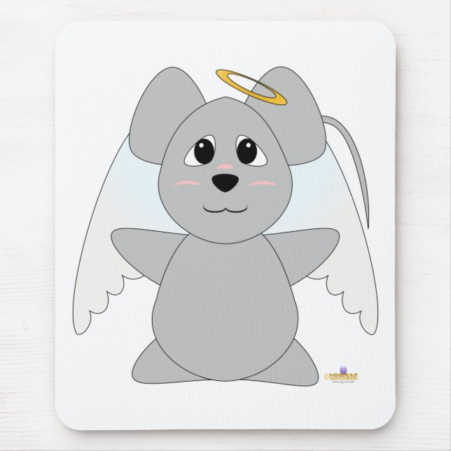 Huggable Angel Grey Mouse Pad (Front)