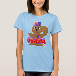 Huggable Voting Brown Squirrel Red Obama T-Shirt