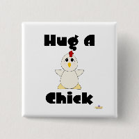 Huggable White Chicken Hug A Chick