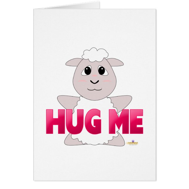 Huggable White Sheep Pink Hug Me (Front)