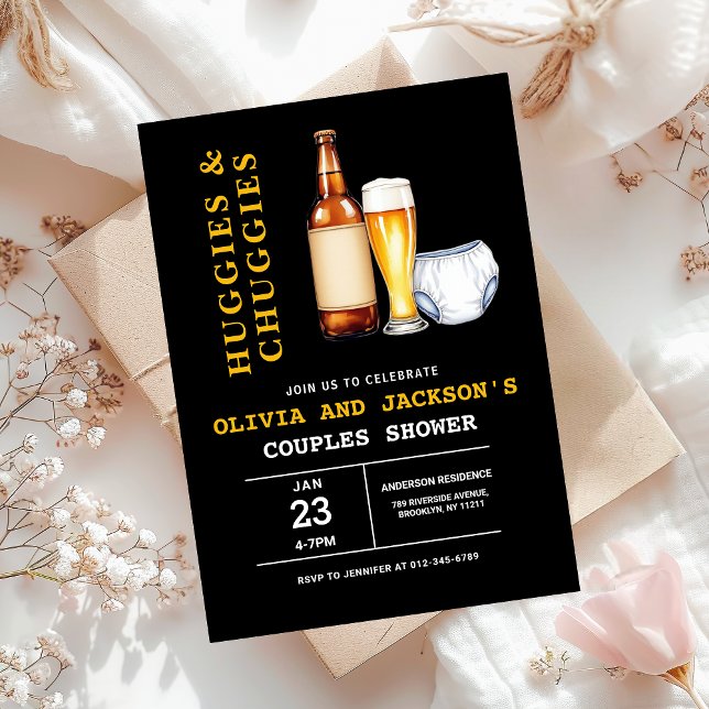 Huggies and Chuggies Couples Baby Shower Invitation (Creator Uploaded)