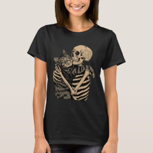 Hugging Cat Halloween Cat Lover Cat Mum Dad  T-Shirt