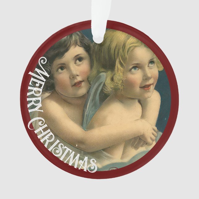 Hugging Cherubs Ornament (Front)
