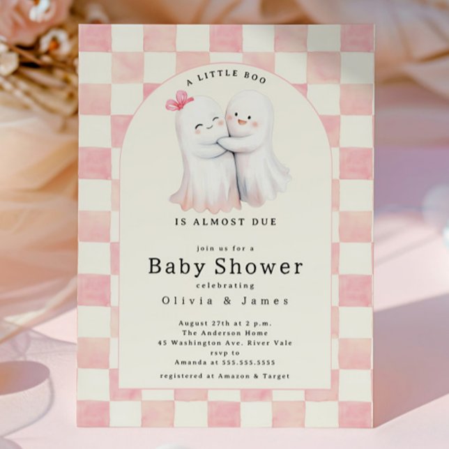 Hugging Ghost Couple Baby Shower  Invitation (Creator Uploaded)