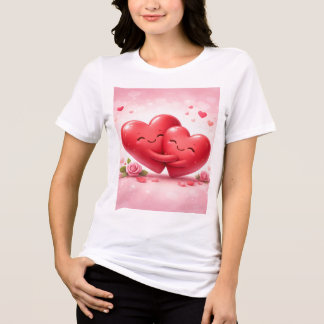 Hugging Hearts T-Shirt | Romantic Love Shirt with