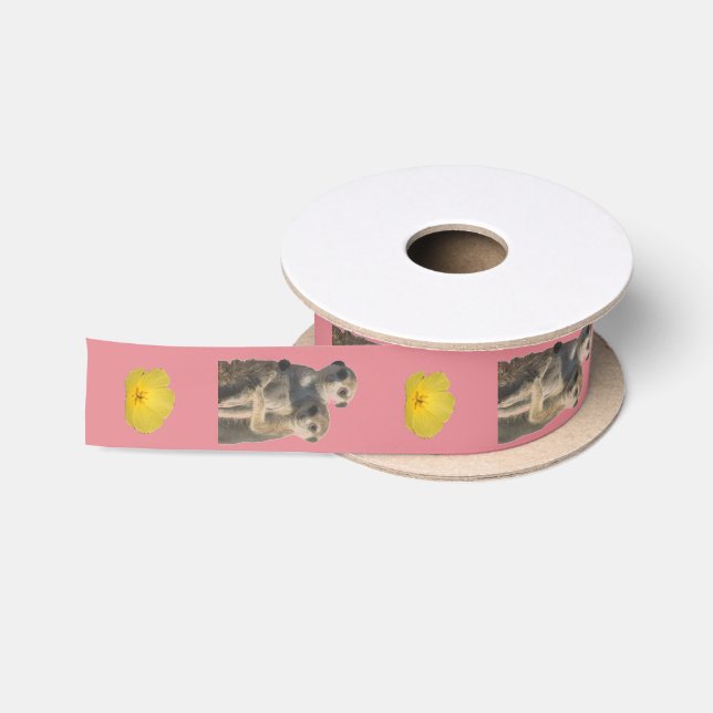 Hugging Meerkats - Satin Gift Ribbon (Spool)