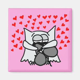 Hugging Owl and Mouse Magnet