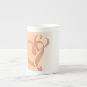 Hugging Ribbons Bone China Mugs