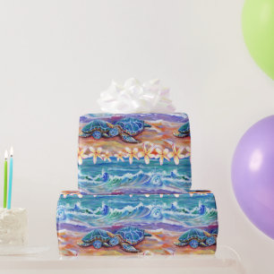 Hugging Sea Turtles Hawaiian Honu Wrapping Paper