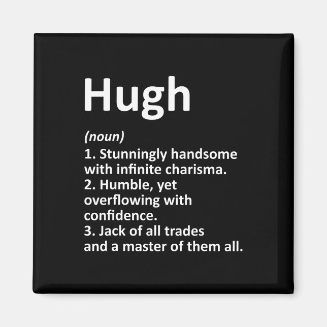 Hugh Definition Personalised Name Funny Birthday G Magnet (Front)