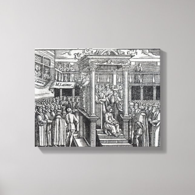 Hugh Latimer  Preaching before King Edward VI Canvas Print (Front)