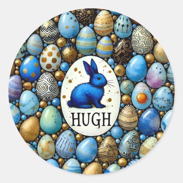 HUGH ~ Multitude of Easter Eggs ~  Classic Round Sticker (Front)