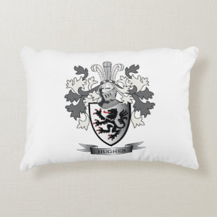 Hughes Family Crest Coat of Arms Decorative Cushion