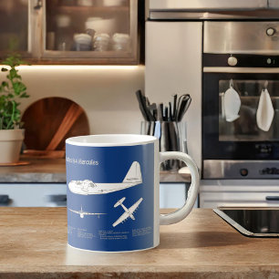Hughes H-4 Hercules Spruce Goose - Aeroplane Plans Coffee Mug