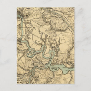 Hughes Military Map Of Richmond and Petersburgh Postcard