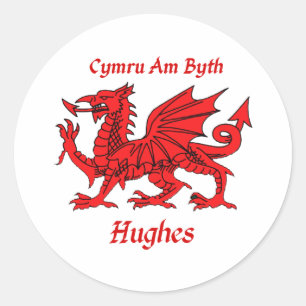 Hughes Welsh Dragon Classic Round Sticker