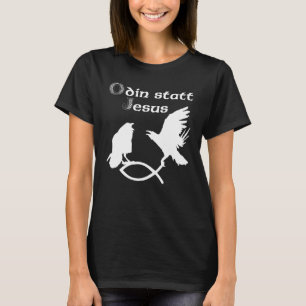 Hugin and Munin catch Christian fish - Odin instea T-Shirt