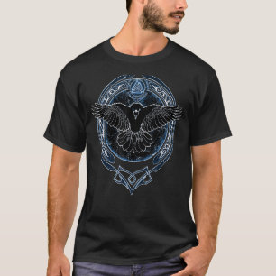 Hugin Viking Raven Valknut Symbol T-Shirt