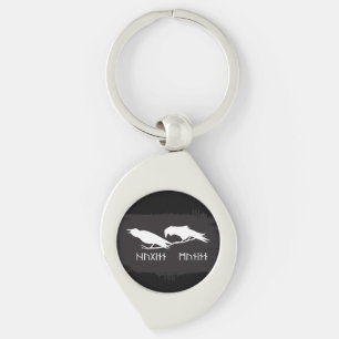 Huginn and Muninn Viking Ravens Norse Ink Key Ring