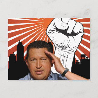 Hugo Chavez - Hugo Salutes style Postcard