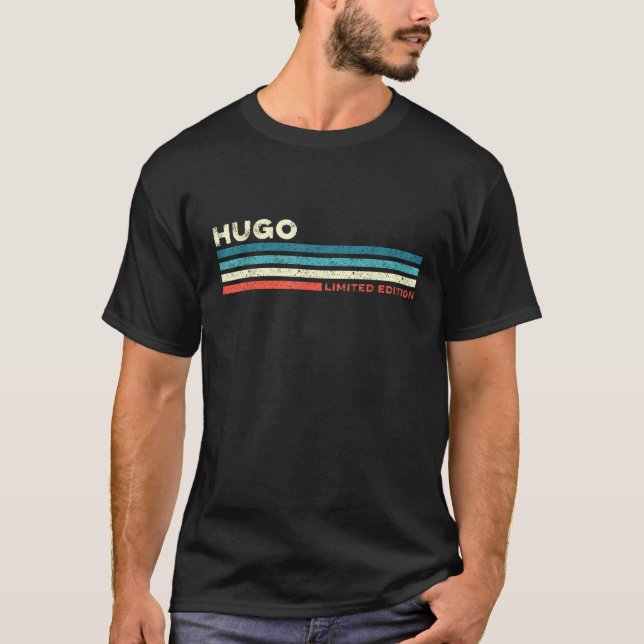 Hugo Personalised Name Funny Birthday T-Shirt (Front)