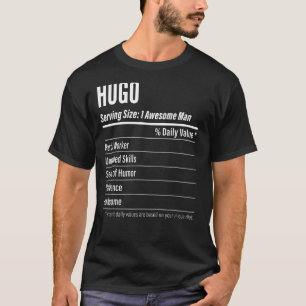 Hugo Serving Size Nutrition Label Calories T-Shirt