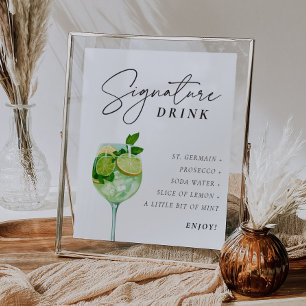 Hugo Spritz Sign Signature Drink Couples Shower