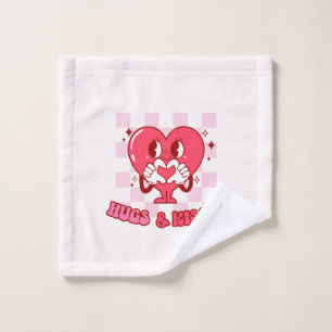 Hugs and Kisses   Cute Pink Heart Love Bath Towel Set
