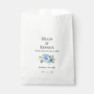 Hugs and Kisses from new Mrs Blue floral wedding Favour Bags