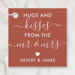 Hugs and Kisses from the Mr and Mrs Terracotta Favour Tags