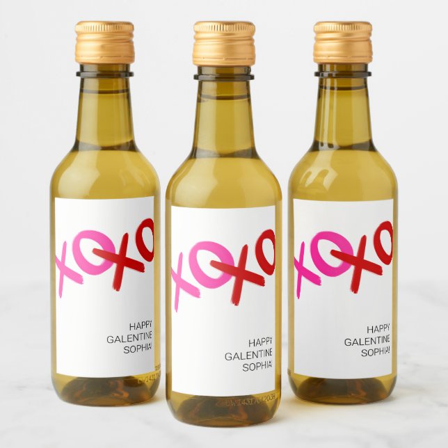 Hugs and Kisses Galentine day XOXO Gal Pal Wine Label (Bottles)