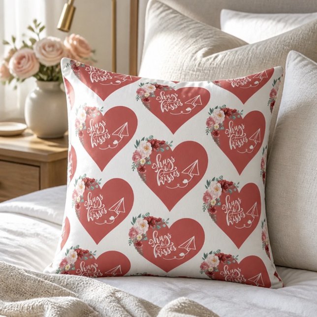 Hugs and Kisses Heart Pillow (Creator Uploaded)