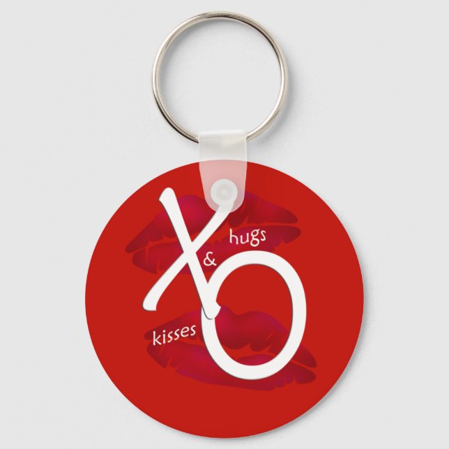 Hugs and Kisses Keychain (Front)