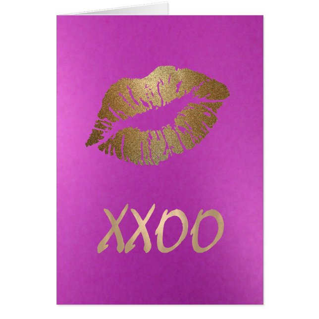 Hugs and Kisses Lip Print Card (Front)