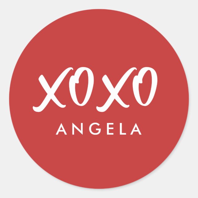 Hugs and Kisses Personalised Classic Round Sticker (Front)