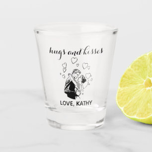 Hugs and Kisses Personalized Shot Glass