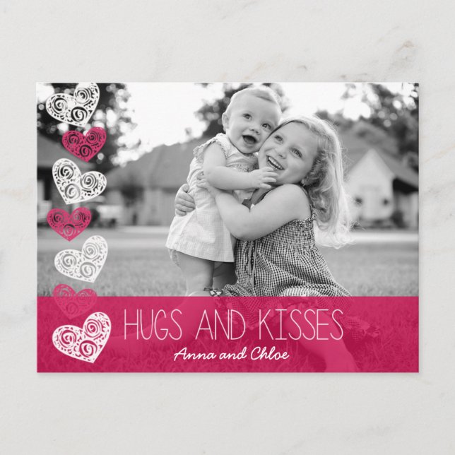 Hugs and Kisses Photo Postcard (Front)