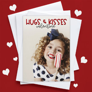 Hugs and Kisses Photo Valentine Holiday Card