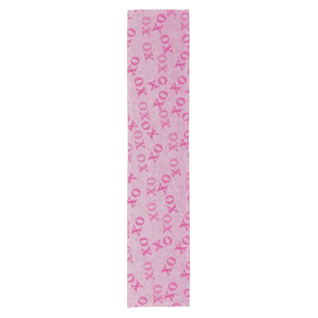 Hugs And Kisses Pink XO XO Short Table Runner (Front)