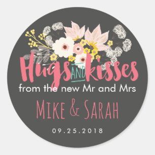 Hugs and Kisses Spring Flower Bouquet Sticker