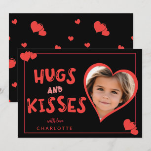 Hugs And  Kisses Valentine's Day Custom Photo Card
